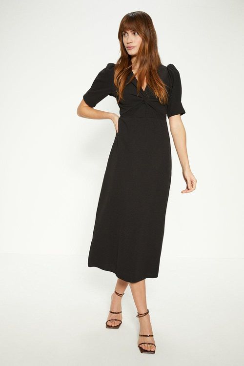 Twist Front Jersey Crepe Midi...