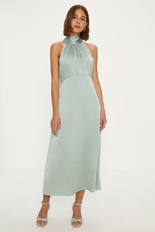 Satin Halter Neck Midi...