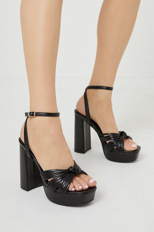 Knot Detail Platform Heelblack