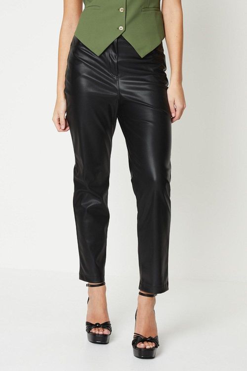 Faux Leather Wide Leg...