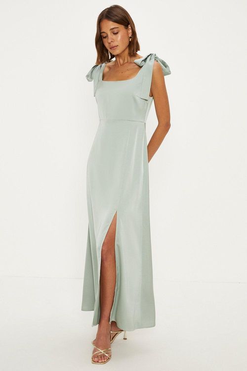 Petite Satin Tie Shoulder...