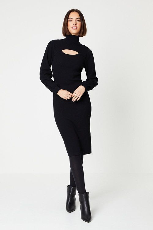 Cut Out Detail Roll Neck...