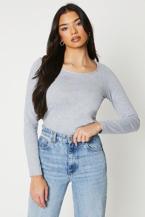 Plain Scoop Neck Jersey Top