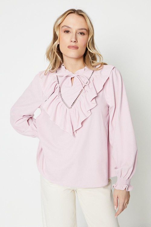 Cord Lace Trim Frill Top