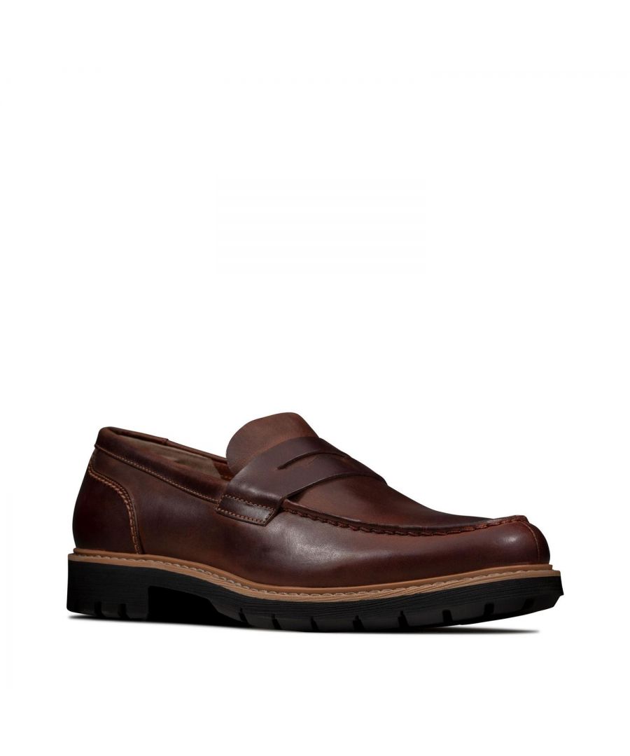 Clarks Mens Batcombe Edge Shoes Brown Leather archived Size