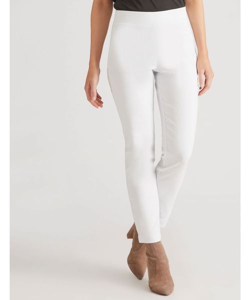 Katies - Womens Pants - White - Classic - Short Ponte Pant