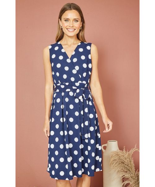 Mela London Womens Navy Spot...