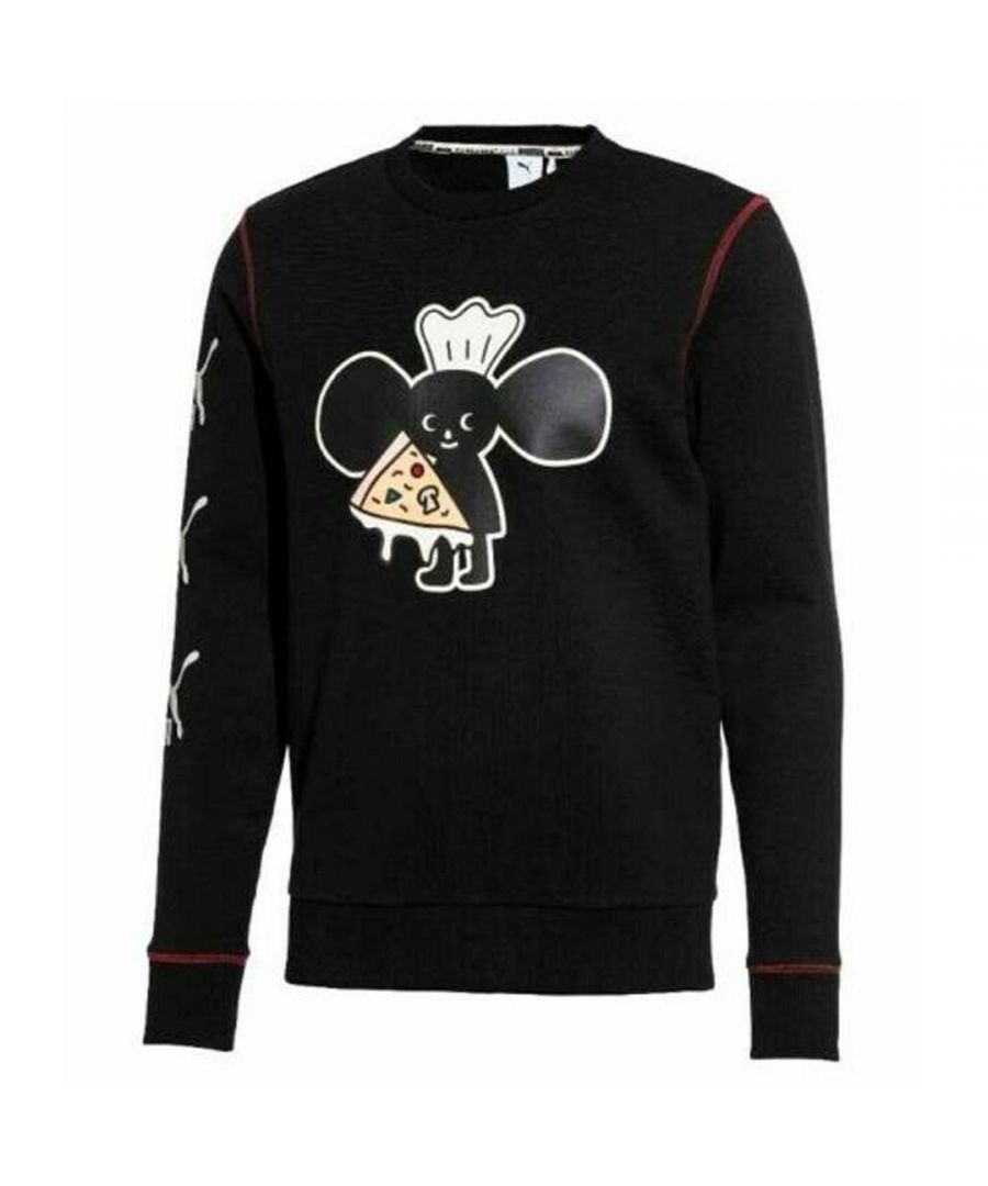 Puma x Tyakasha Long Sleeve Crew Neck Pullover Black Mens Sweaters