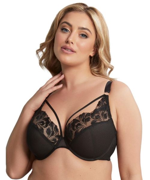 Panache Womens Jaida Plunge Bra - Black Polyamide - Size 42G, £23.00