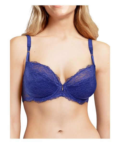 Chantelle Womens Waltz Half Cup Balconnette Bra - Blue Nylon