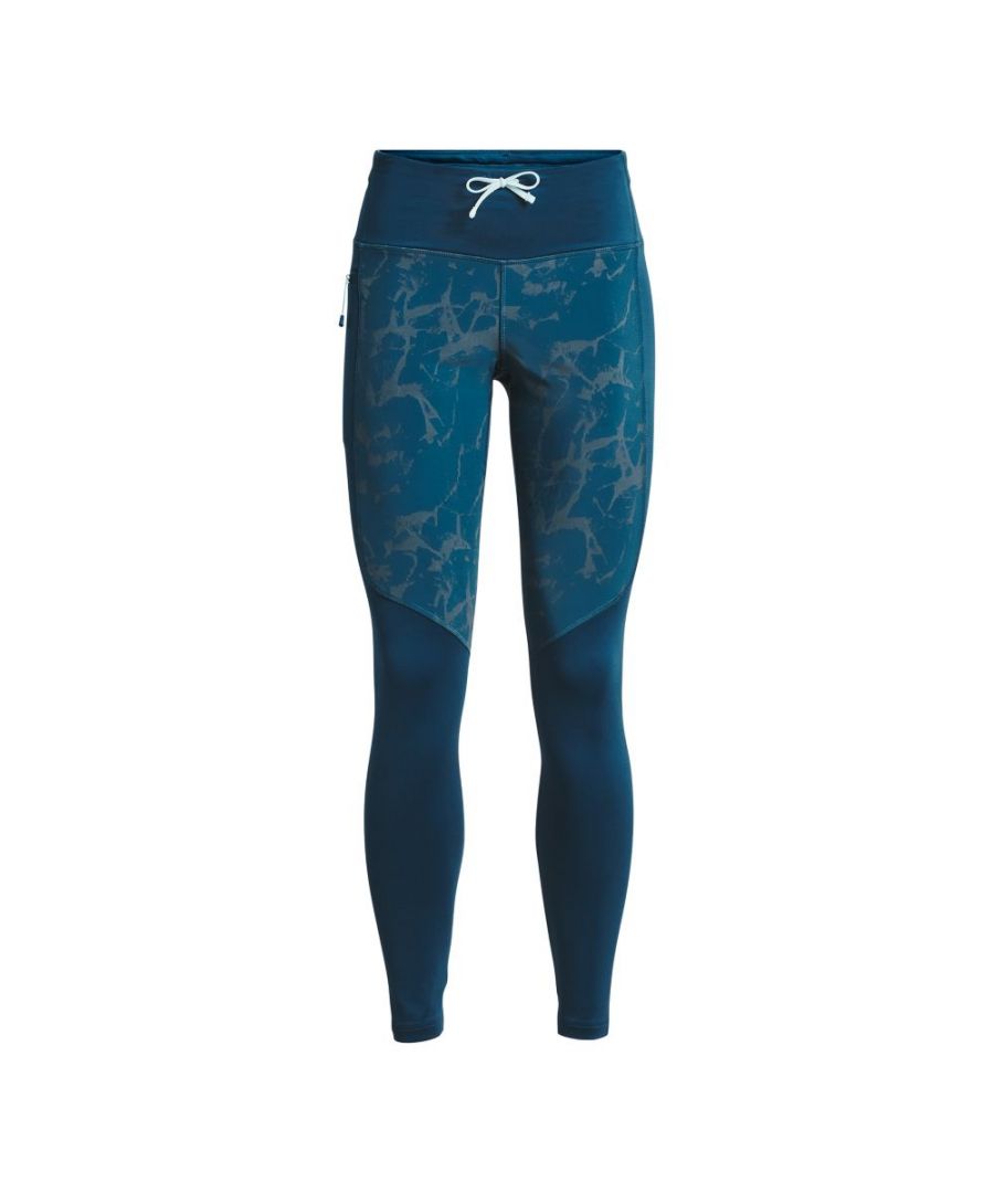 Under Armour Womenss UA OutRun The Cold Tights in Blue Size UK