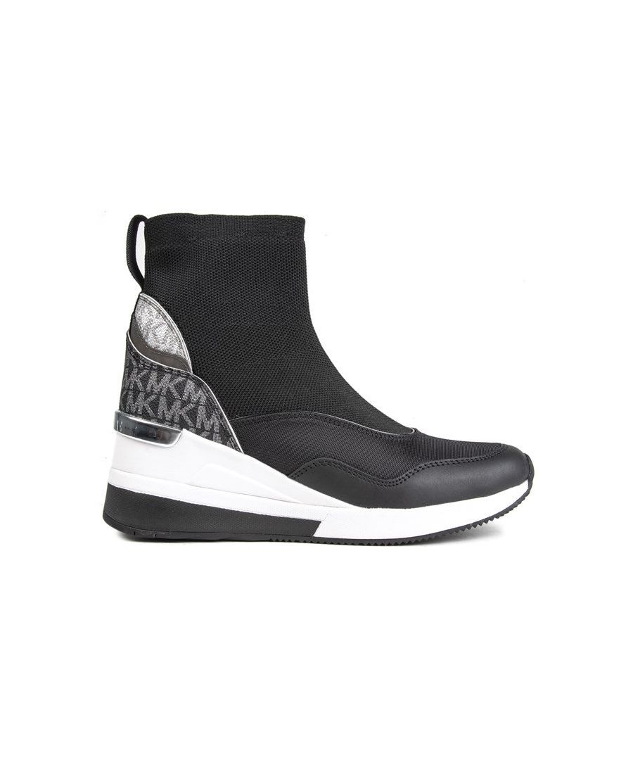 Michael Kors Womens Skyler Bootie Trainers Black Nylon Size UK