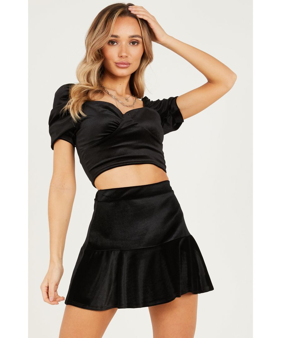 Black velvet clearance skirt size 8