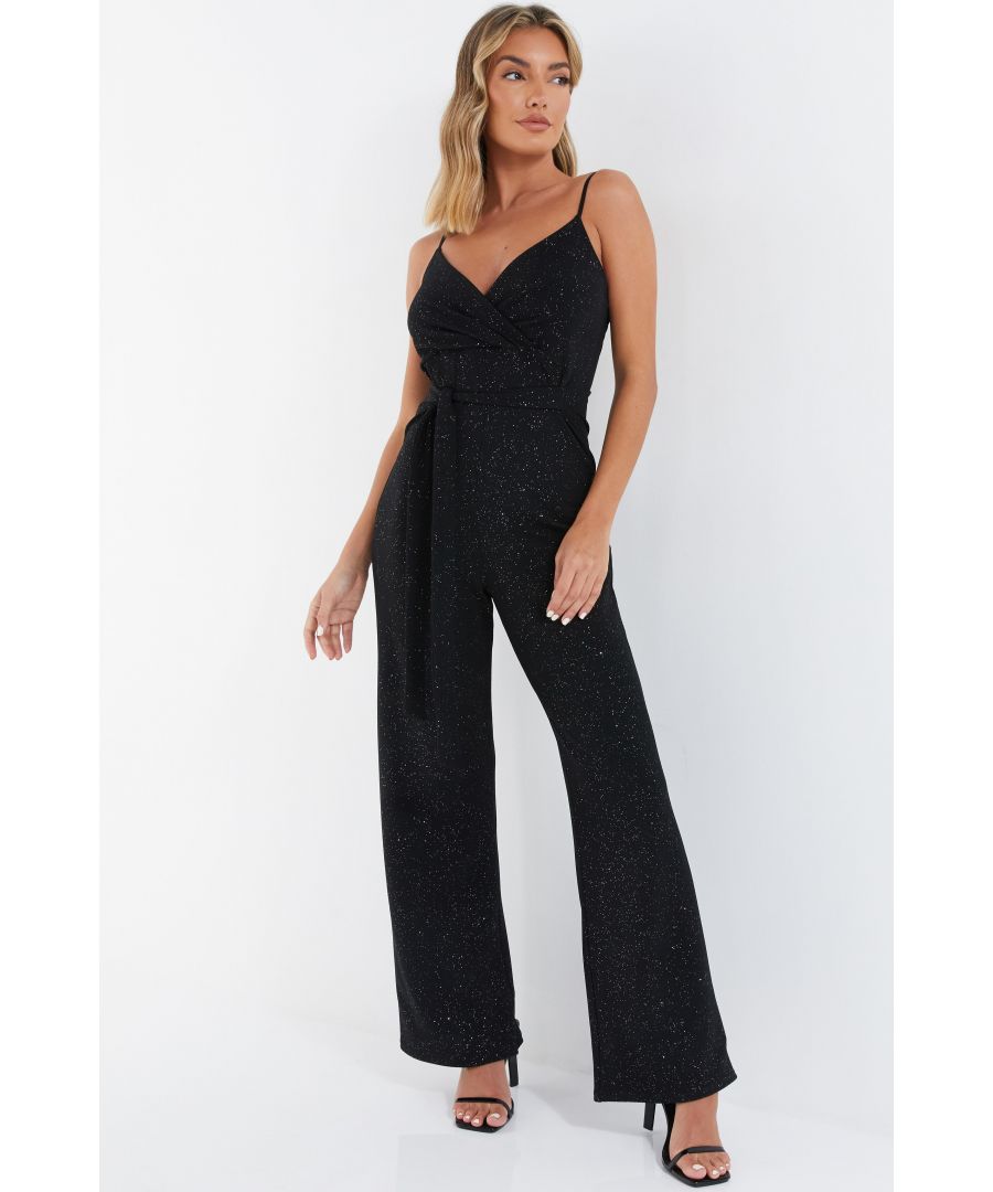 Glitter cheap wrap jumpsuit