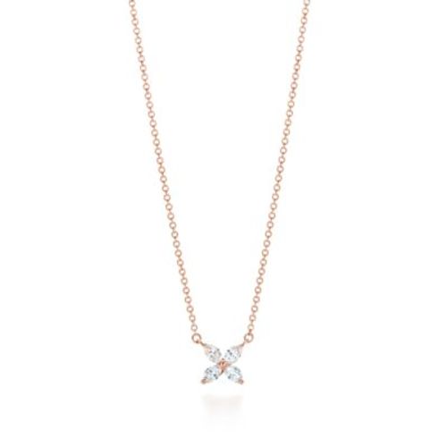 Tiffany Victoria pendant in 18k rose gold with diamonds, small