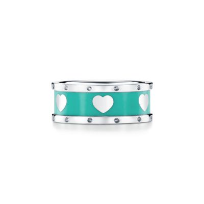 Return to Tiffany™ Love narrow heart ring in sterling silver with