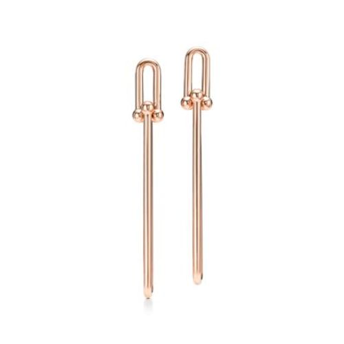 Tiffany HardWear double long link earrings in 18k rose gold