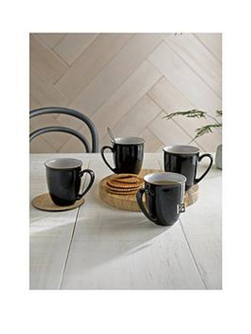 Denby Elements Set Of 4 Coffee Mugs &Ndash; Black