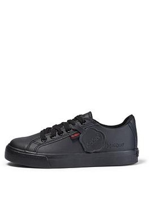 Kickers Tovni Leather Lace Plimsoll - Black