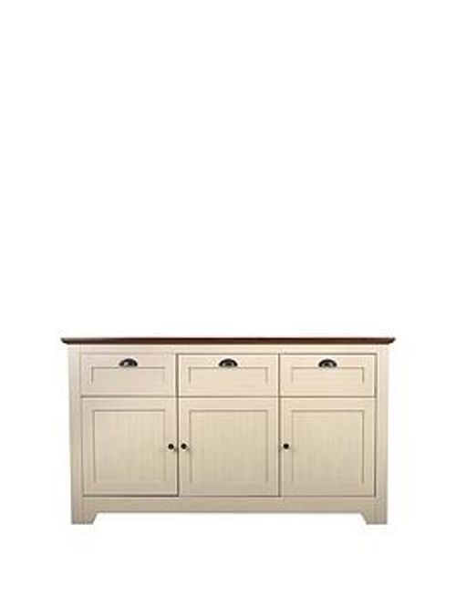 Very Home Devon Large Sideboard - Ivory/Walnut Effect