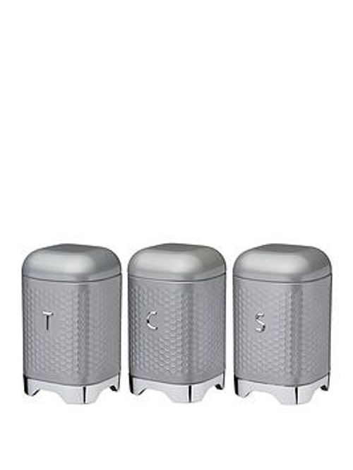 Kitchencraft Lovello Tea, Coffee And Sugar Canisters - Shadow Grey