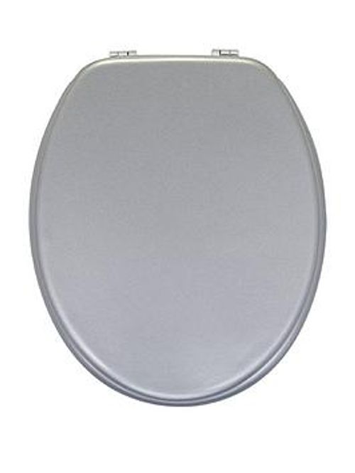 Aqualona Silver Effect Mdf Toilet Seat