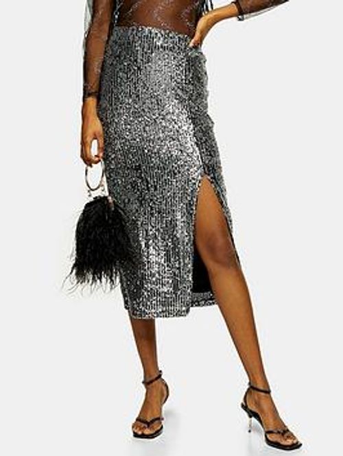 Topshop Sequin Midi Skirt -...