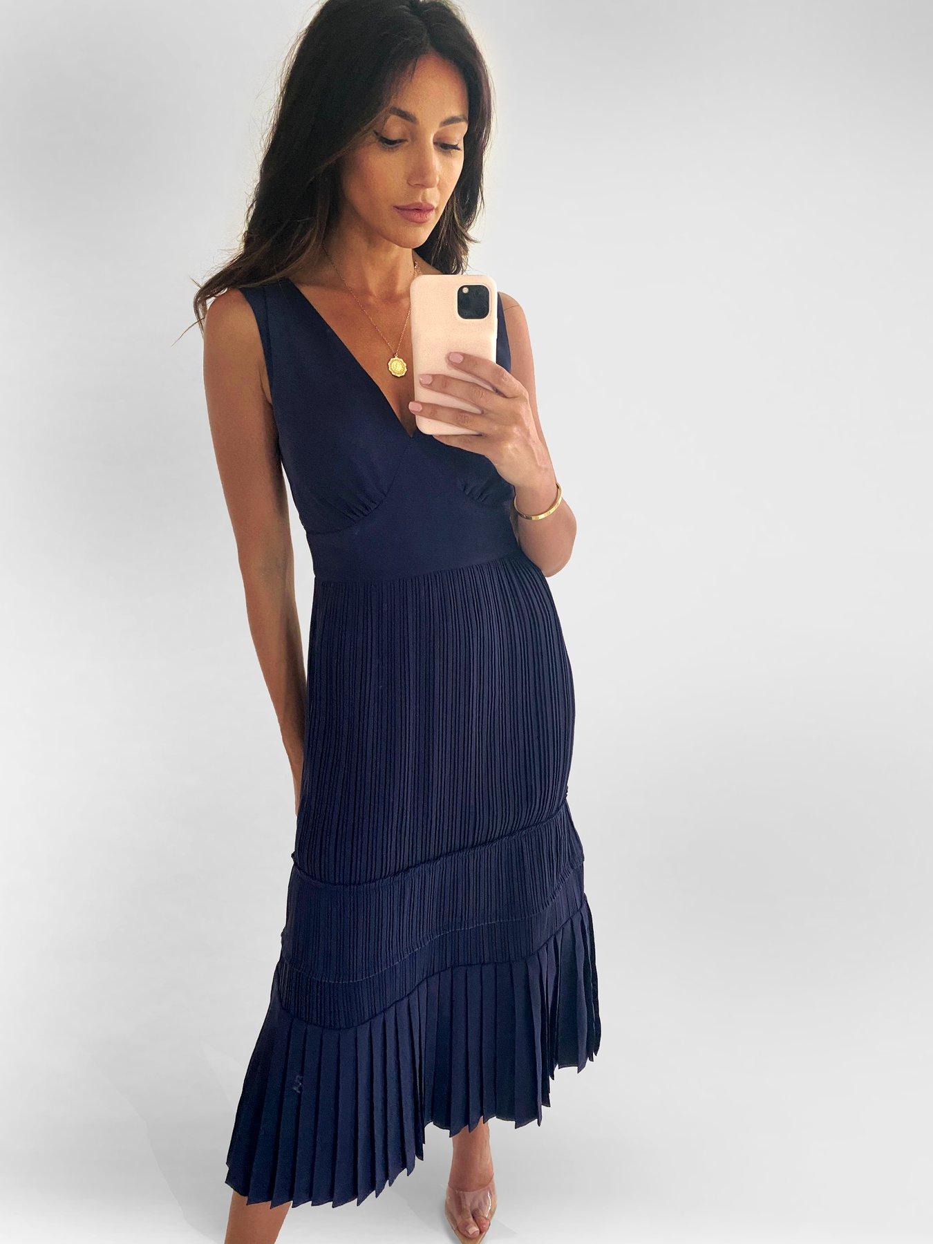 michelle keegan pleated dress