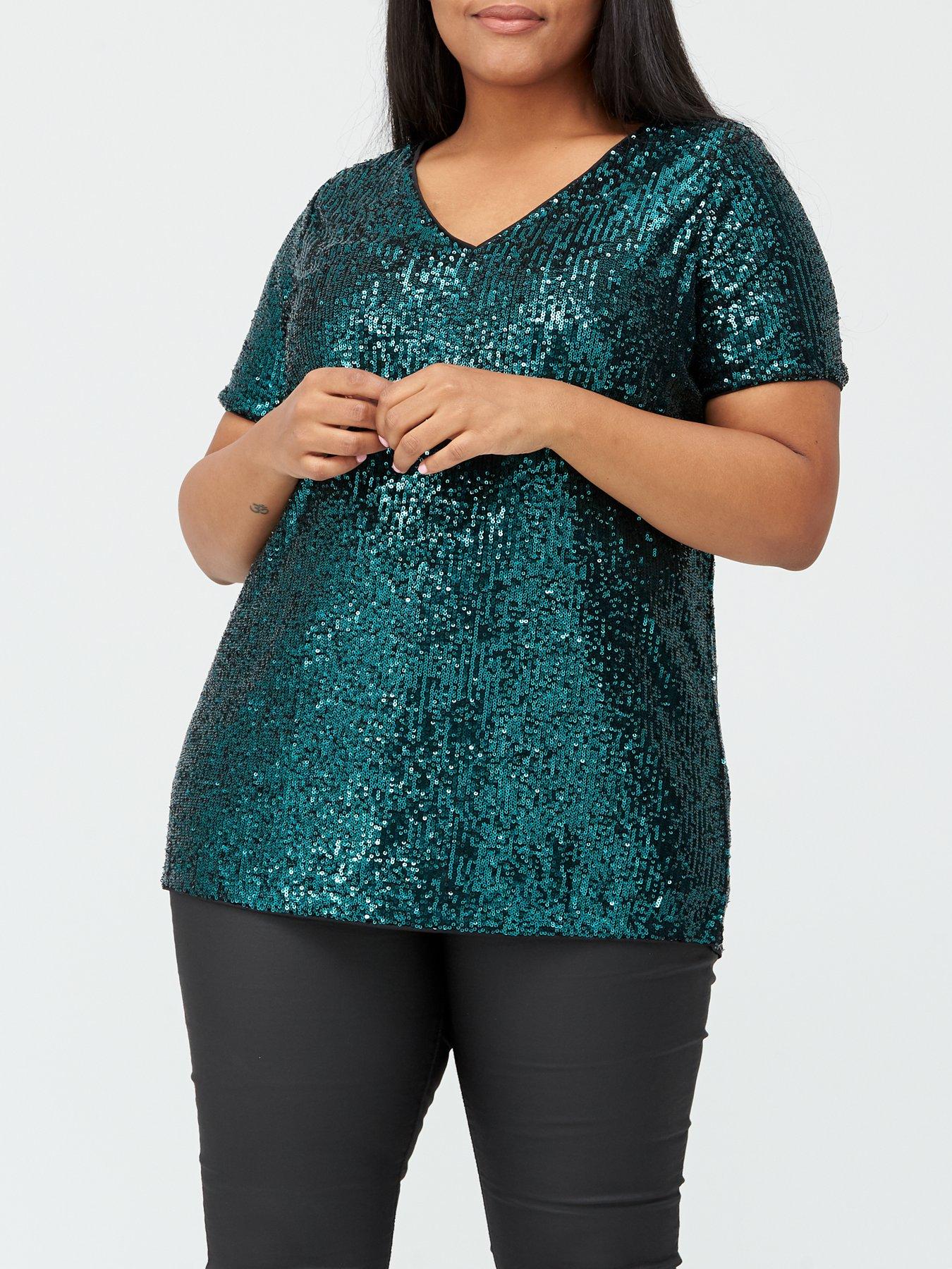 v by very sequin top