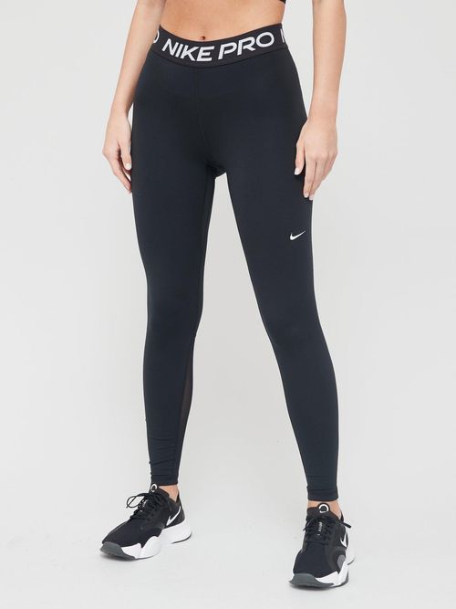 Nike Pro 365 Mid Rise Leggings - Grey/Black