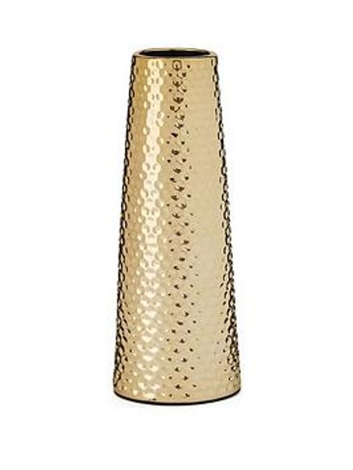 Tall Hammered Gold Vase