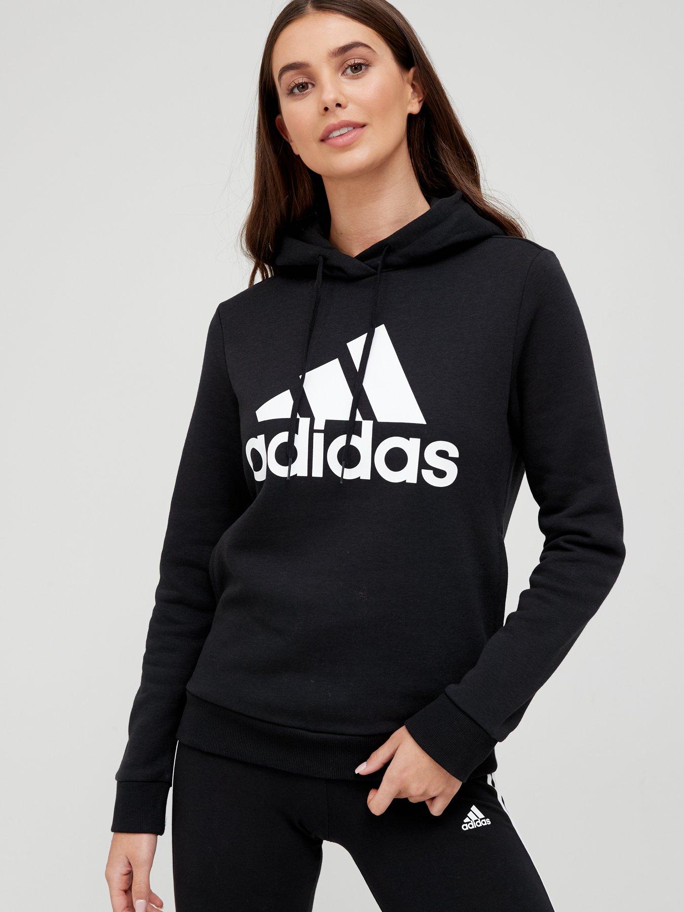 White and black adidas hoodie deals