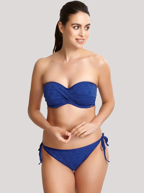 Panache Anya Riva Spot Twist Bandeau Bikini Top - Navy/Cream