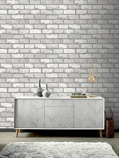 Arthouse Metallic Brick White...