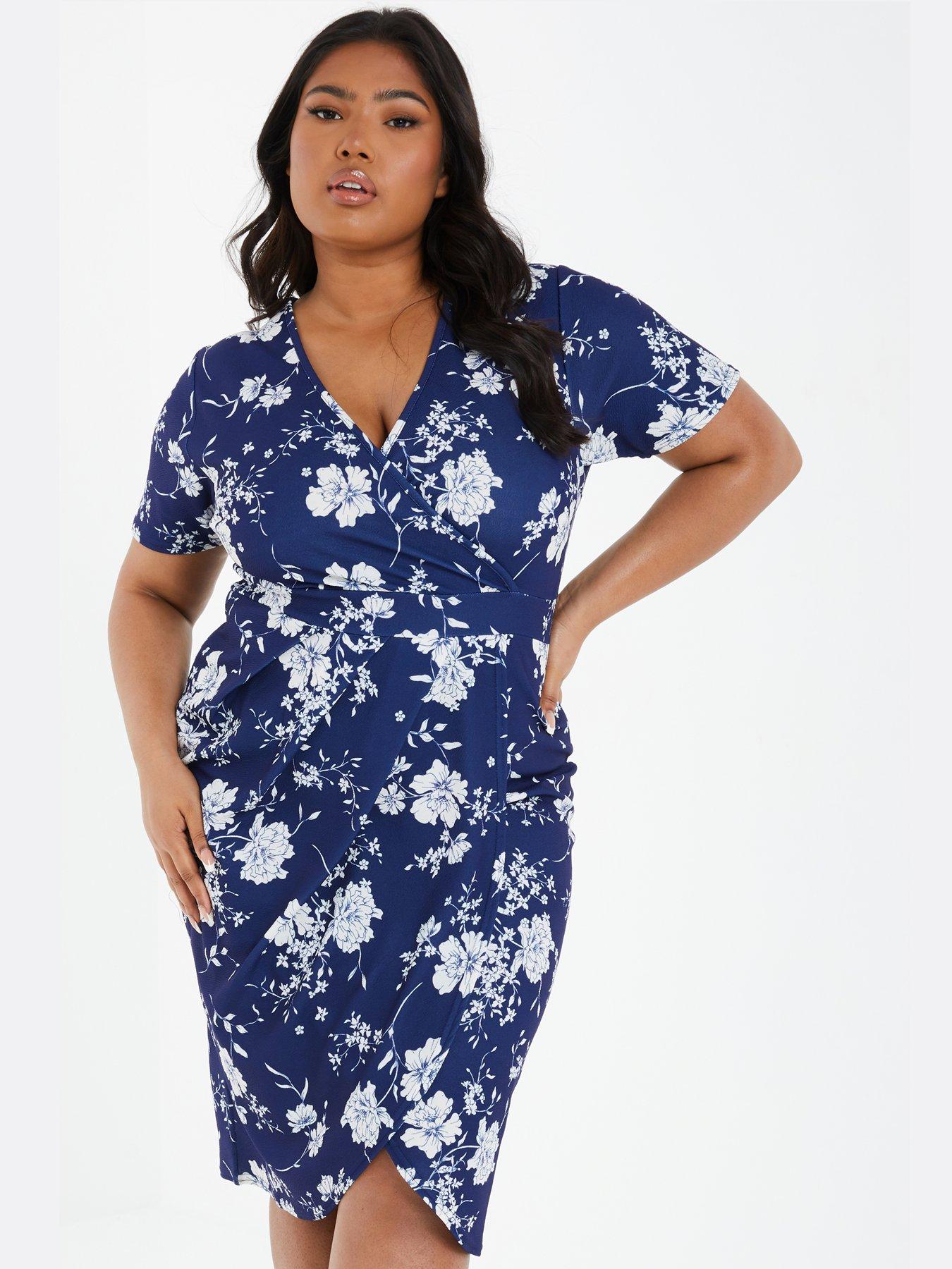 Quiz curve sales navy dress