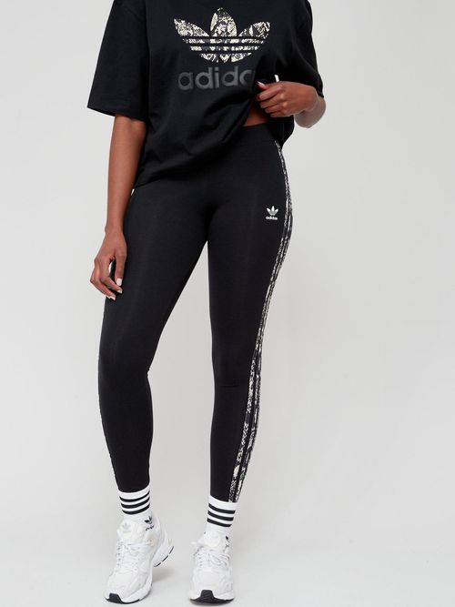 adidas Originals Black Leopard Print 3-Stiripe Leggings