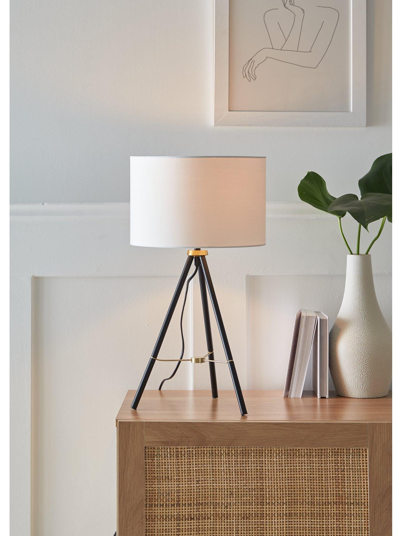 Ideal Home Loki Wooden Tripod Table Lamp Compare Grazia