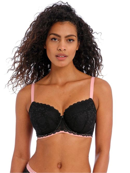 Freya Offbeat Underwired Padded Half Cup Bra - Black, £26.50