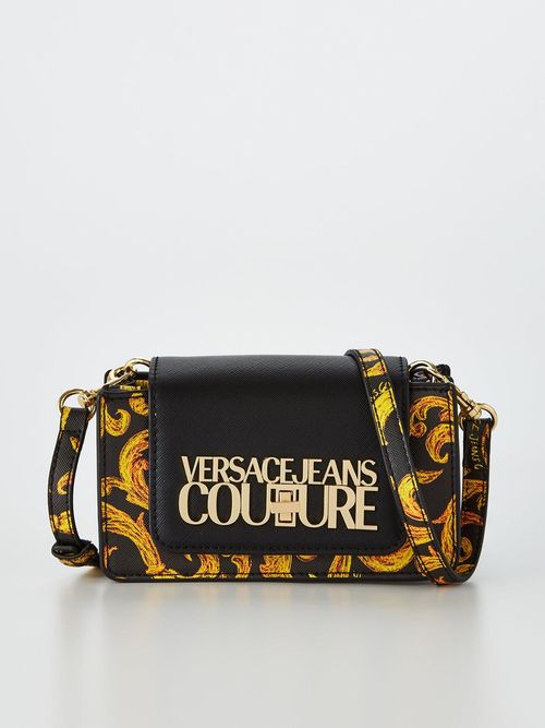 Versace Jeans Couture Black Logo Lock Bag for Women