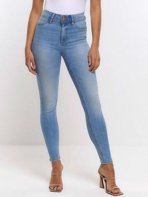 River Island Molly Mid Rise Skinny Jean - Light Wash