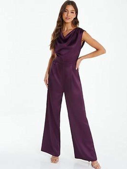 Quiz Satin Cowl Neck Jumpsuit...