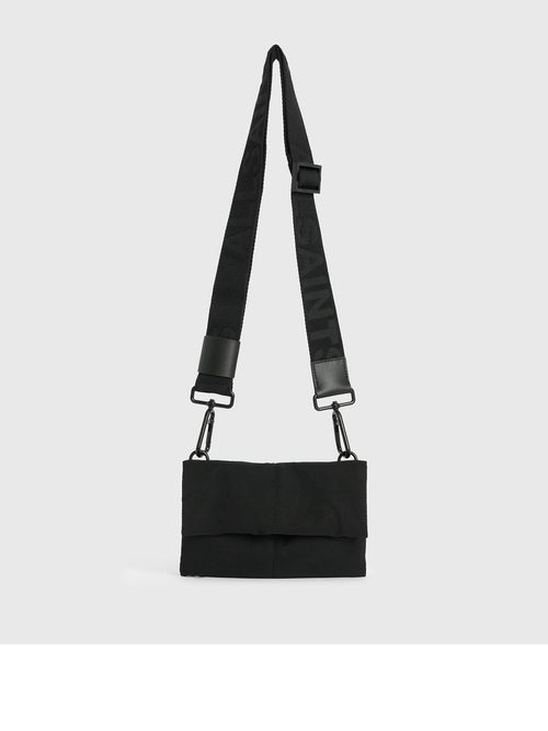 AllSaints Ezra Quilt Crossbody - Black/Silver