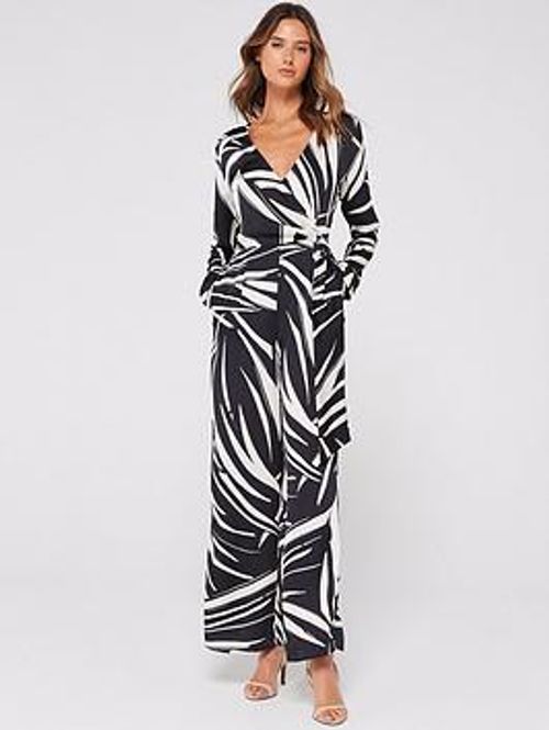 Mango Printed Wrap Jumpsuit