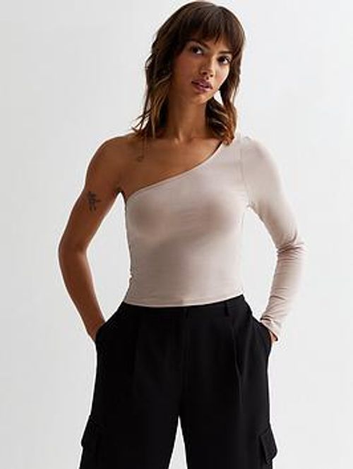 New Look Mink One Shoulder Top