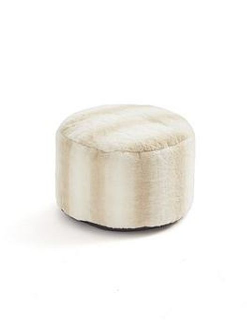 Rabbit Faux Fur Footstool