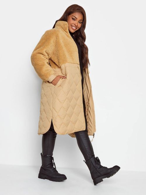 New Look Tan Teddy Long Coat