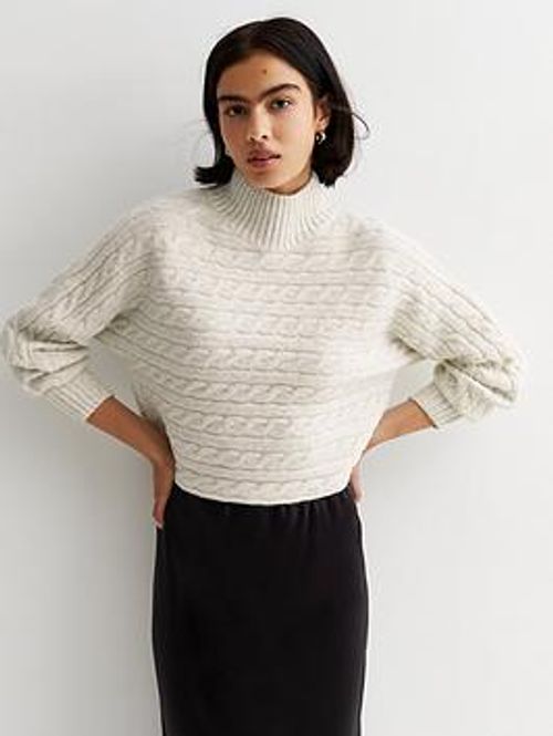 New Look Pale Grey Cable Knit...