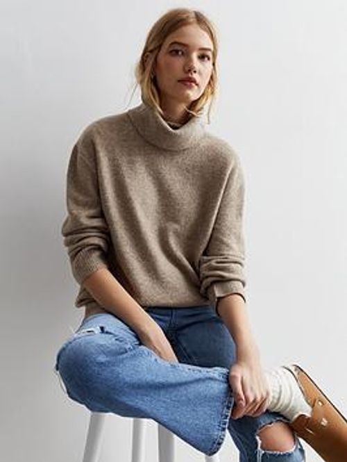 New Look Mink Knit Roll Neck...