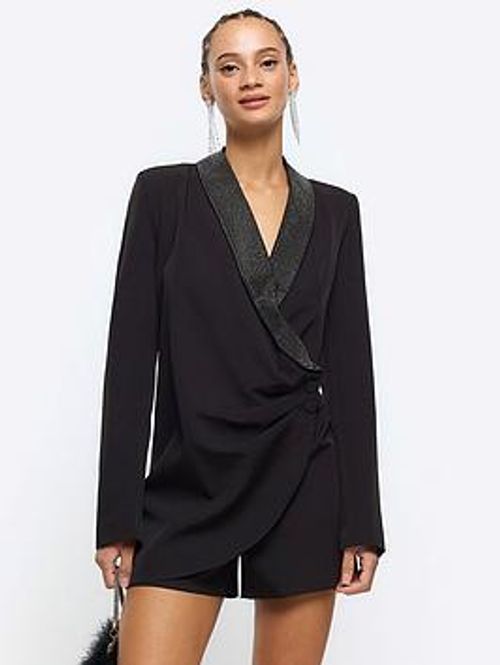 River Island Wrap Playsuit -...