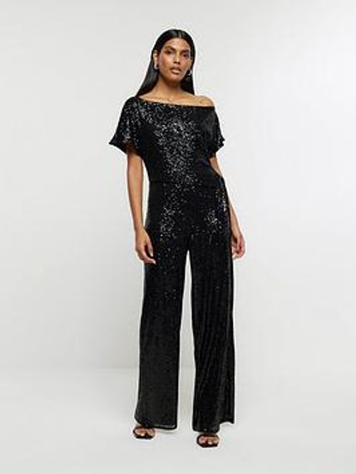 River Island Tie Side Sequin...